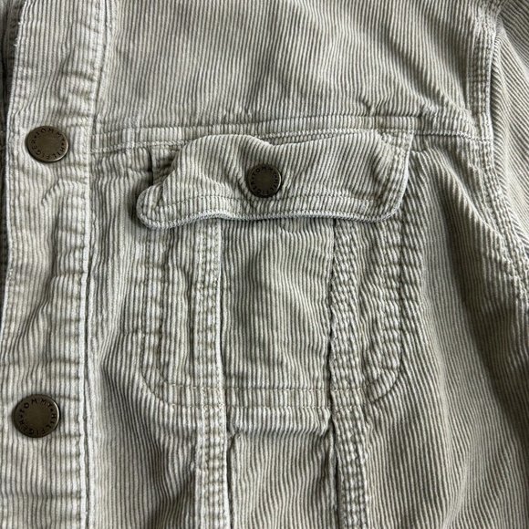 Vintage Tommy Hilfiger Woman Corduroy Trucker Jacket 2X Tan Cotton‎ Band Collar - Picture 4 of 12